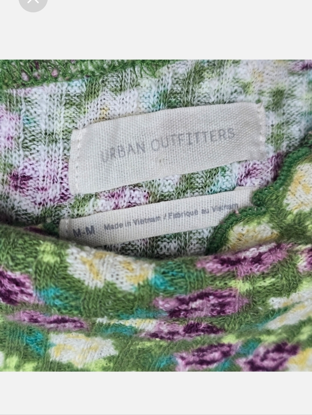 Urban Outfitters Green and Purple Floral Mini Dress, Size Medium - Picture 4 of 4